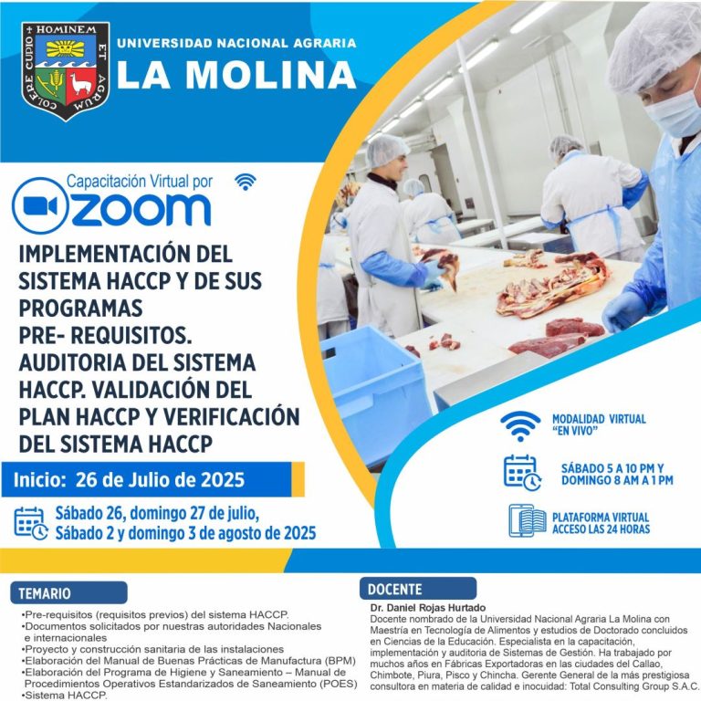 IMPLEMENTACIÓN DEL SISTEMA HACCP Y DE SUS PROGRAMAS PRE-REQUISITOS. VALIDACIÓN DEL PLAN HACCP Y VERIFICACIÓN DEL SISTEMA HACCP. FORMACIÓN COMO AUDITOR DEL SISTEMA HACCP