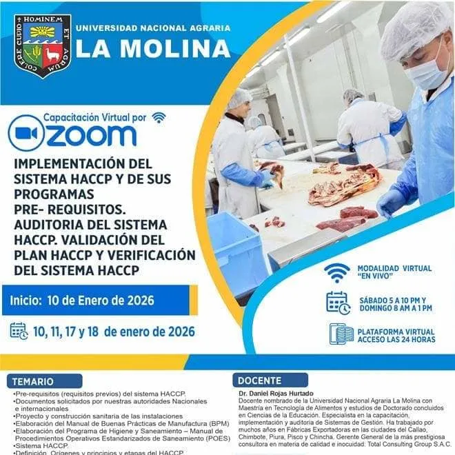 Implementación del sistema haccp y de sus programas pre-requisitos, auditoria del sistema haccp, validación del plan haccp y verificación del sistema haccp