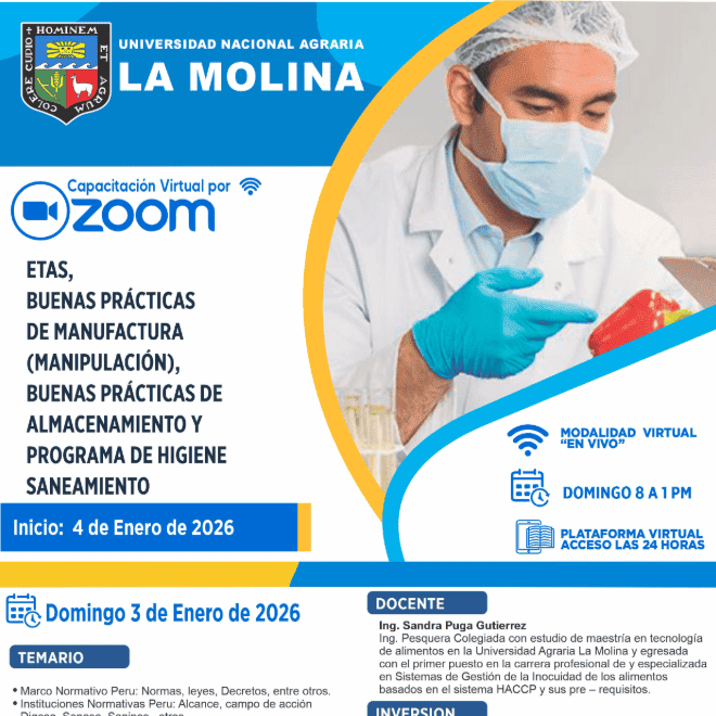Etas, buenas prácticas de manufactura (manipulación), buenas prácticas de almacenamiento y programa de higiene y saneamiento