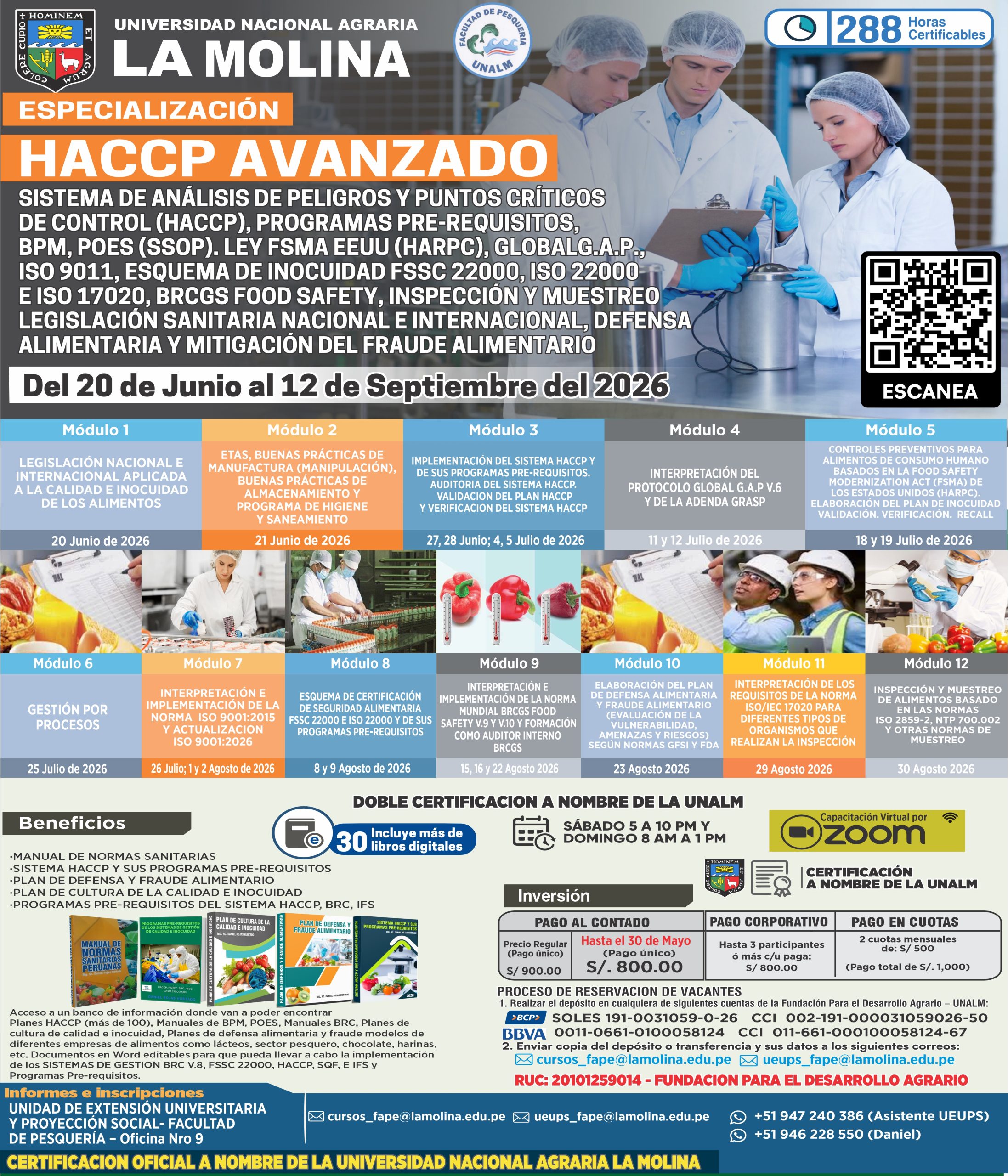 Póster Especialización HACCP Avanzado UNALM