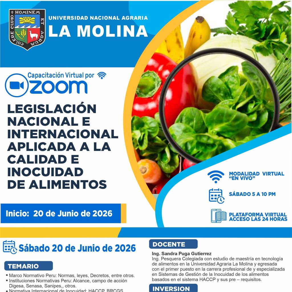 LEGISLACIÓN NACIONAL E INTERNACIONAL APLICADA A LA CALIDAD E INOCUIDAD DE ALIMENTOS